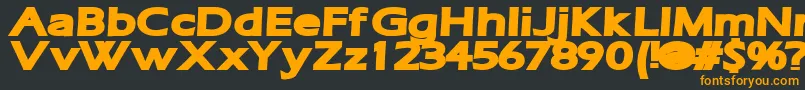 フォントRuffianBold – 黒い背景にオレンジの文字