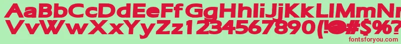 RuffianBold Font – Red Fonts on Green Background