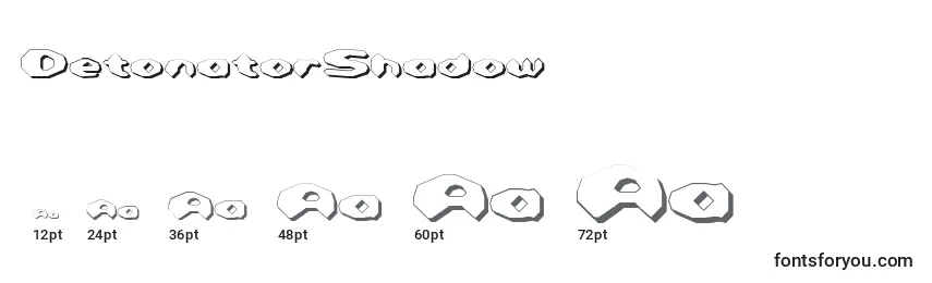 Größen der Schriftart DetonatorShadow