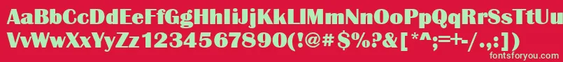 Britannicdult Font – Green Fonts on Red Background