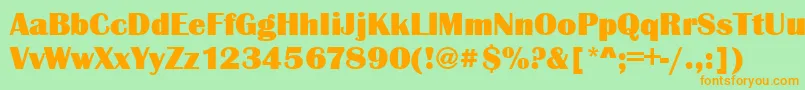 Britannicdult Font – Orange Fonts on Green Background