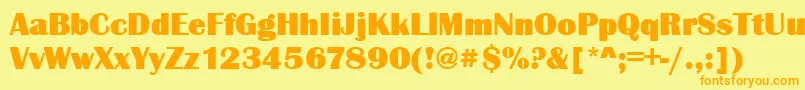 Britannicdult Font – Orange Fonts on Yellow Background
