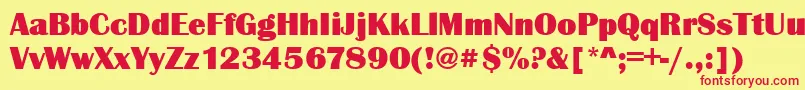 Britannicdult Font – Red Fonts on Yellow Background
