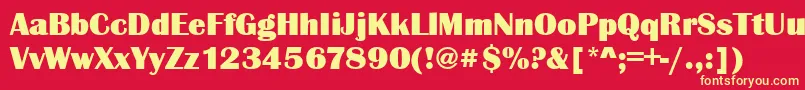 Britannicdult Font – Yellow Fonts on Red Background