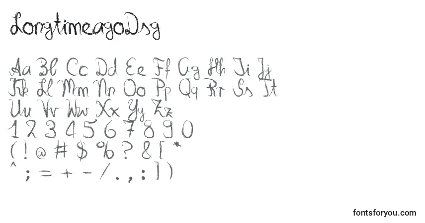 Czcionka LongtimeagoDsg – alfabet, cyfry, specjalne znaki