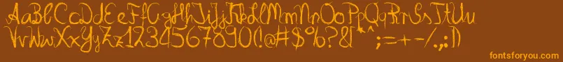 LongtimeagoDsg Font – Orange Fonts on Brown Background