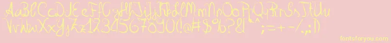 LongtimeagoDsg Font – Yellow Fonts on Pink Background