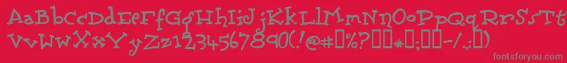 Scrubado Font – Gray Fonts on Red Background