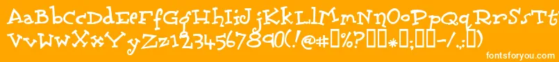 Scrubado Font – White Fonts on Orange Background