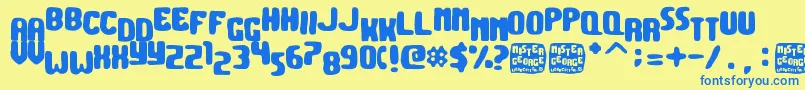 MisterGeorge Font – Blue Fonts on Yellow Background