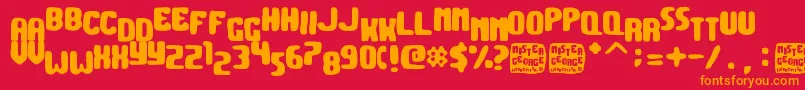 MisterGeorge Font – Orange Fonts on Red Background