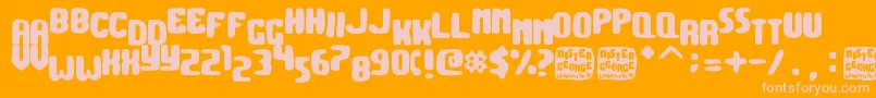 MisterGeorge Font – Pink Fonts on Orange Background