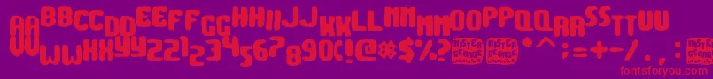 MisterGeorge Font – Red Fonts on Purple Background