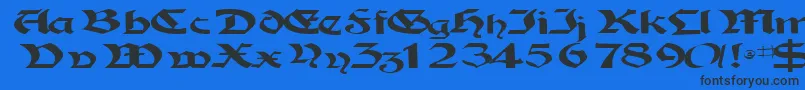 Fonte Tampicossk – fontes pretas em um fundo azul