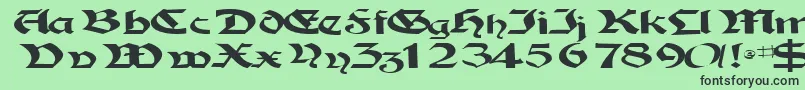 フォントTampicossk – 緑の背景に黒い文字