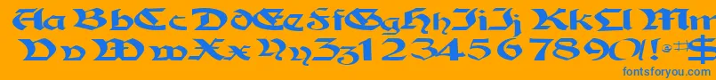 Tampicossk Font – Blue Fonts on Orange Background