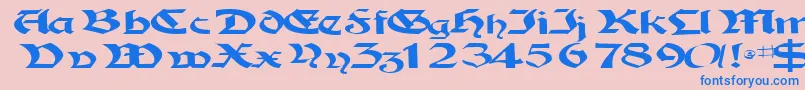 Tampicossk-Schriftart – Blaue Schriften auf rosa Hintergrund