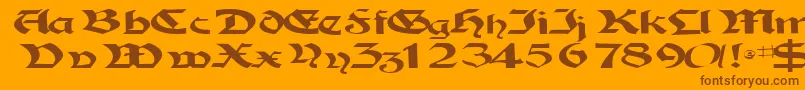 Tampicossk-Schriftart – Braune Schriften auf orangefarbenem Hintergrund