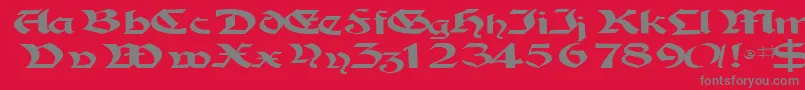 フォントTampicossk – 赤い背景に灰色の文字