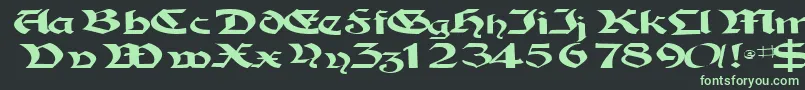 フォントTampicossk – 黒い背景に緑の文字