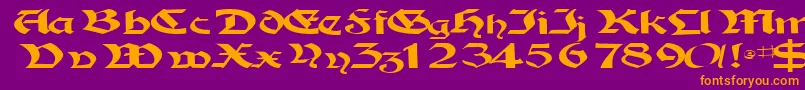Police Tampicossk – polices orange sur fond violet