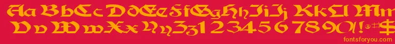 フォントTampicossk – 赤い背景にオレンジの文字