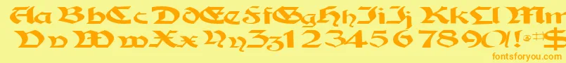 Tampicossk Font – Orange Fonts on Yellow Background