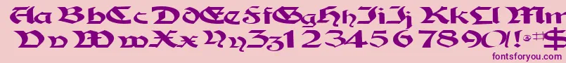 Tampicossk-Schriftart – Violette Schriften auf rosa Hintergrund
