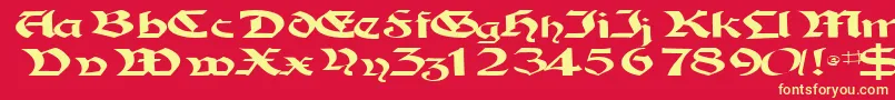 Tampicossk Font – Yellow Fonts on Red Background