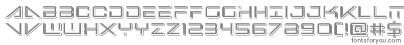 Bansheepilotpunch-fontti – harmaat kirjasimet valkoisella taustalla