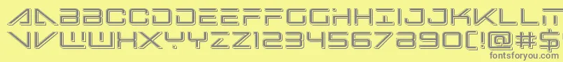 フォントBansheepilotpunch – 黄色の背景に灰色の文字