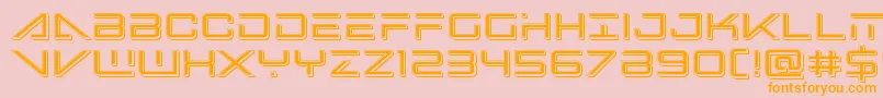 Bansheepilotpunch-Schriftart – Orangefarbene Schriften auf rosa Hintergrund