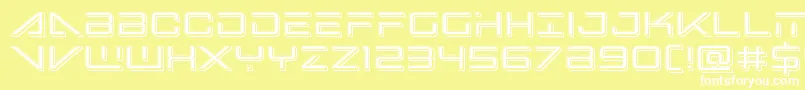 Bansheepilotpunch-Schriftart – Weiße Schriften auf gelbem Hintergrund