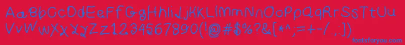Police Curlykuesbd – polices bleues sur fond rouge