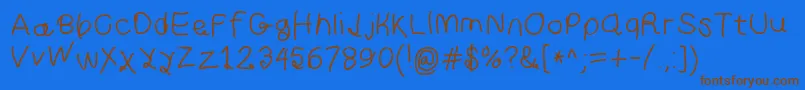 Curlykuesbd Font – Brown Fonts on Blue Background