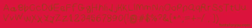 Curlykuesbd Font – Brown Fonts on Red Background