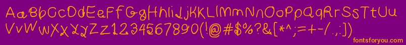 Curlykuesbd Font – Orange Fonts on Purple Background