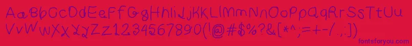 Curlykuesbd Font – Purple Fonts on Red Background