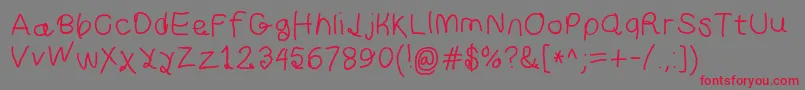 Curlykuesbd Font – Red Fonts on Gray Background