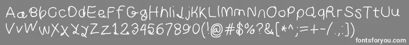 Curlykuesbd Font – White Fonts on Gray Background