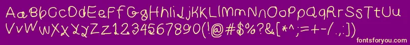 Curlykuesbd Font – Yellow Fonts on Purple Background