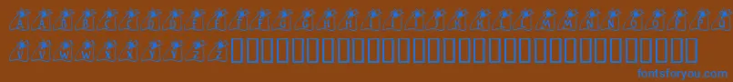 フォントKrSantasBag – 茶色の背景に青い文字