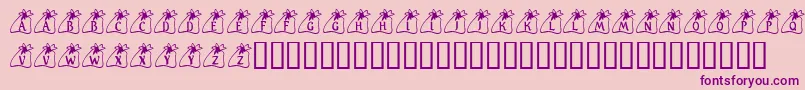 fuente KrSantasBag – Fuentes Moradas Sobre Fondo Rosa