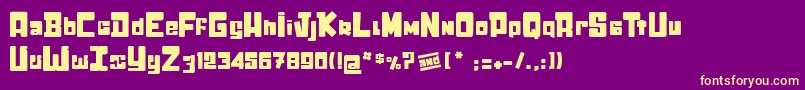 Stickkick Font – Yellow Fonts on Purple Background