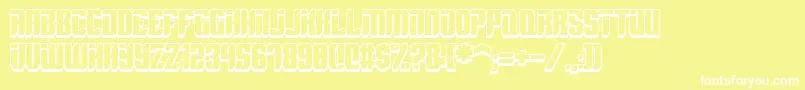 SpyhShadow Font – White Fonts on Yellow Background