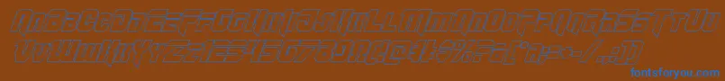 Omegaforceoutital12 Font – Blue Fonts on Brown Background