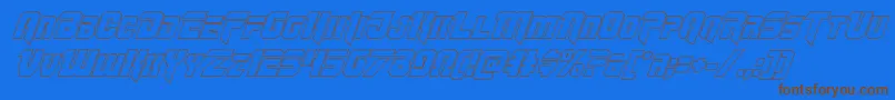 Omegaforceoutital12 Font – Brown Fonts on Blue Background