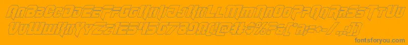 Omegaforceoutital12 Font – Gray Fonts on Orange Background
