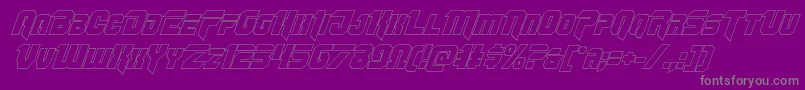 フォントOmegaforceoutital12 – 紫の背景に灰色の文字