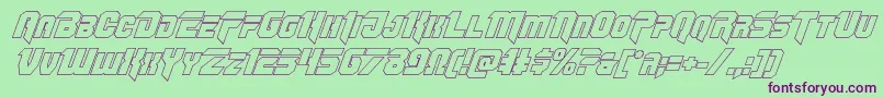 Omegaforceoutital12 Font – Purple Fonts on Green Background